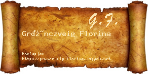 Grünczveig Florina névjegykártya